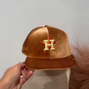 Houston Astros Velvet Flat Brim Hat